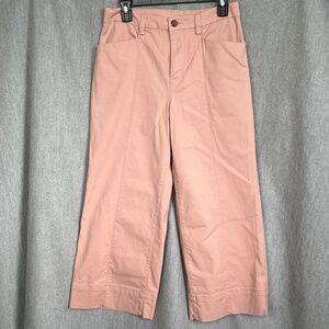 Duluth Trading Co Women Workday Warrior Chino Wide Leg Crop Pants Sz 6 Pink Work